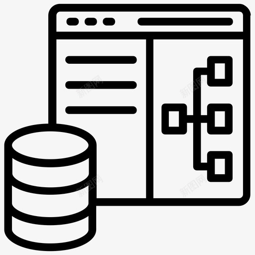 关系数据库数据库体系结构数据库管理系统图标svg_新图网 https://ixintu.com 关系数据库 数据库体系结构 数据库模型 数据库管理系统 模式数据库 计算机网络线图标