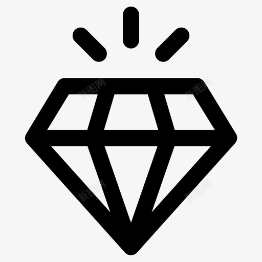 钻石时尚珠宝图标svg_新图网 https://ixintu.com 奢侈品 时尚 珠宝 钻石
