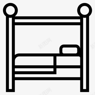 天棚床卧室睡眠图标图标