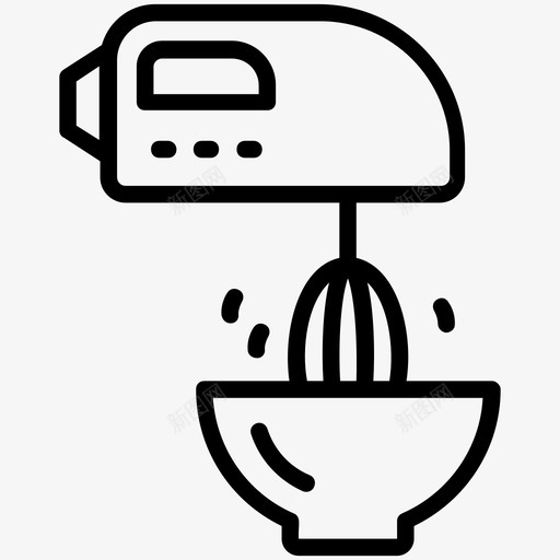 配料混合搅拌机打蛋器图标svg_新图网 https://ixintu.com 厨房电器 打蛋器 搅拌机 电动搅拌器 配料混合 餐厅线路图标