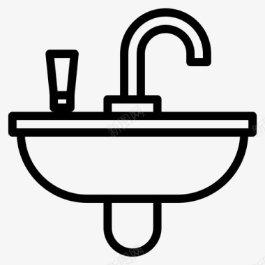 洗脸盆浴室设备图标图标