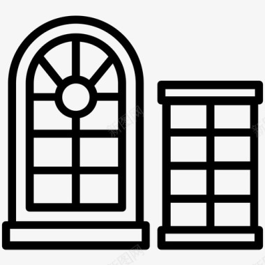 窗户房子窗户窗框图标图标