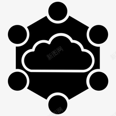 云共享服务大数据云计算图标图标