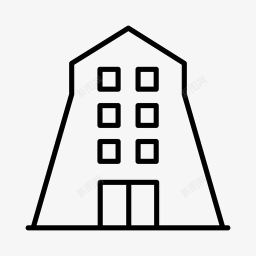 现代建筑公寓建筑图标svg_新图网 https://ixintu.com 公寓 城市 城镇 建筑 现代建筑