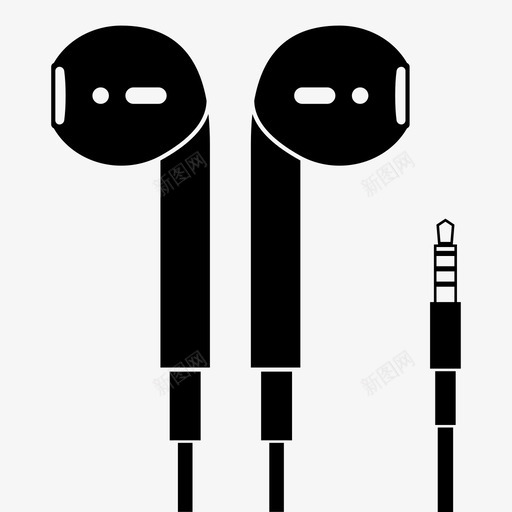耳机苹果麦克风图标svg_新图网 https://ixintu.com 有线 耳机 苹果 设备 音乐 麦克风