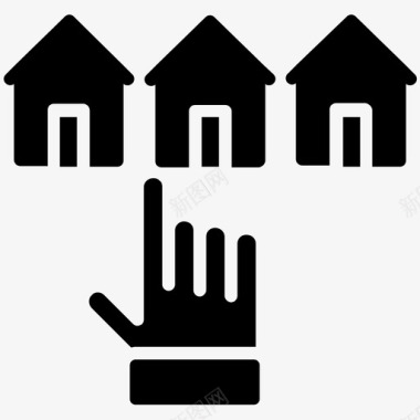 手指家选择家房屋所有权图标图标