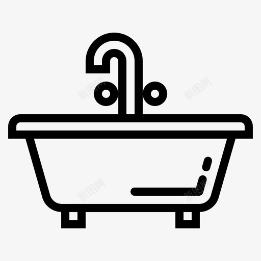 浴缸浴室洗衣房图标svg_新图网 https://ixintu.com 家具轮廓 洗衣房 浴室 浴缸