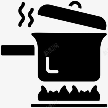 传统食物烹饪锅图标图标