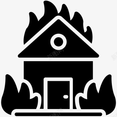 家庭火灾家庭保护家庭安全图标图标