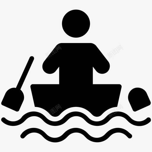 划船独木舟奥运会比赛图标svg_新图网 https://ixintu.com 划船 奥林匹克标志 奥运会比赛 水上运动 独木舟