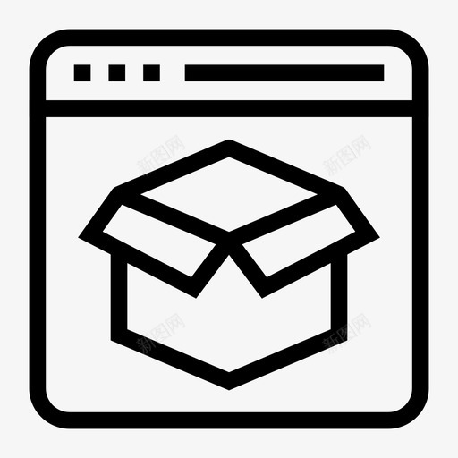网页包盒子窗口图标svg_新图网 https://ixintu.com 因特网 盒子 窗口 窗口和应用程序 网页 网页包