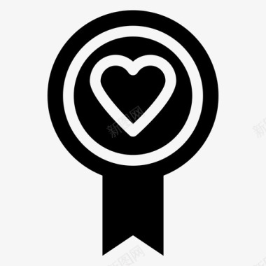 心形徽章爱情浪漫图标图标