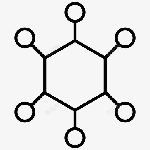 分子原子六边形图标svg_新图网 https://ixintu.com 六边形 分子 原子 科学敏锐