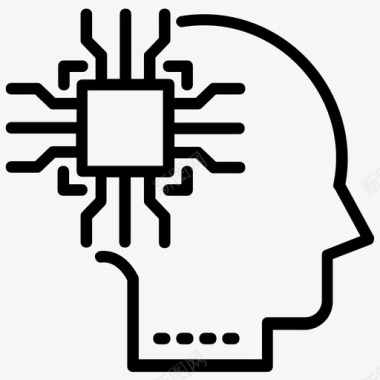 神经接口脑机脑机接口图标图标