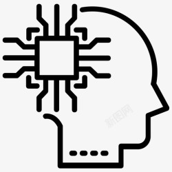 脑机神经接口脑机脑机接口图标高清图片