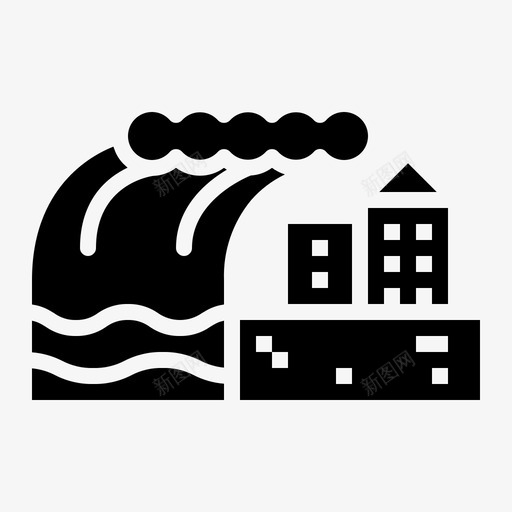 海啸灾难海浪图标svg_新图网 https://ixintu.com 天气晴朗 海啸 海浪 灾难