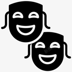 面具制作剧院面具嘉年华喜剧符号图标高清图片
