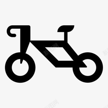 自行车交通工具运动固体图标图标