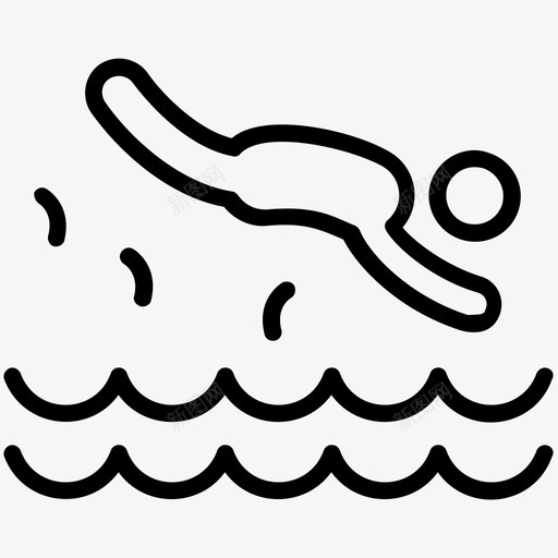 跳水奥运会比赛奥运游泳图标svg_新图网 https://ixintu.com 奥林匹克线图标 奥运会比赛 奥运游泳 水上运动 跳水