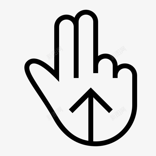 icon 10 two fingers swipe up.3svg_新图网 https://ixintu.com icon 10 two fingers swipe up.3