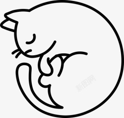 猫力量困倦的猫猫轮廓图标高清图片