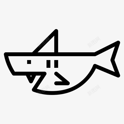 鲨鱼动物水族馆图标svg_新图网 https://ixintu.com 动物 水族馆 水生 鲨鱼