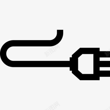 电气插头电缆引脚图标图标
