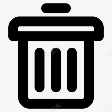 垃圾桶回收站用户界面粗体图标图标