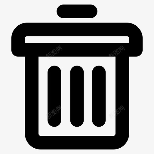 垃圾桶回收站用户界面粗体图标svg_新图网 https://ixintu.com 回收站 垃圾桶 用户界面粗体图标