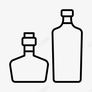 瓶子酒精调味品图标图标