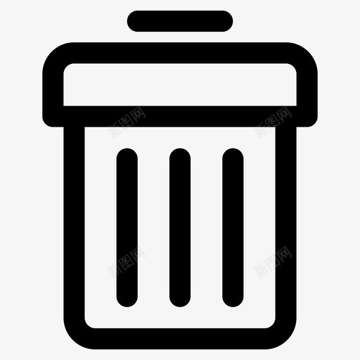 垃圾桶回收站用户界面线图标svg_新图网 https://ixintu.com 回收站 垃圾桶 用户界面线图标