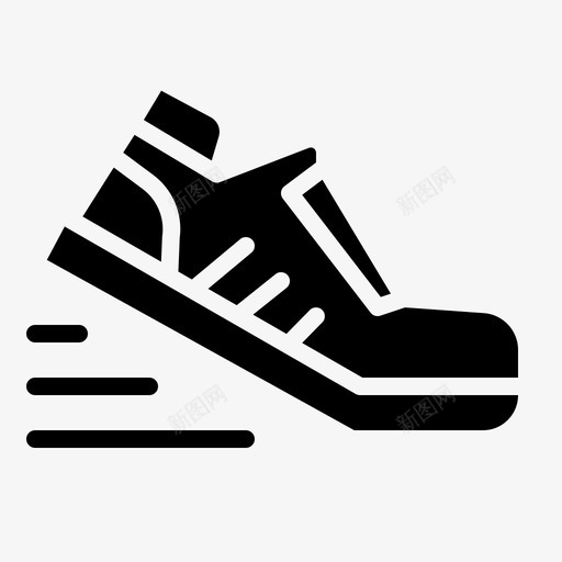 跑步健身鞋图标svg_新图网 https://ixintu.com 健身 跑步 运动实心 鞋