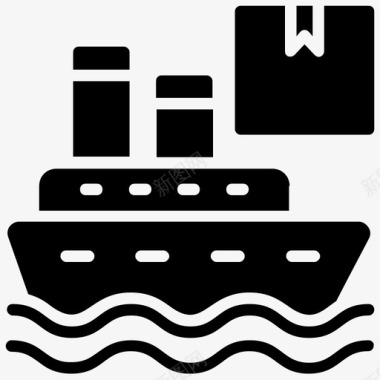 货船交货海外交货服务图标图标