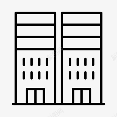 建筑物城市城镇图标图标