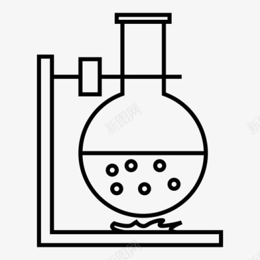 化学实验佛罗伦萨烧瓶图标图标