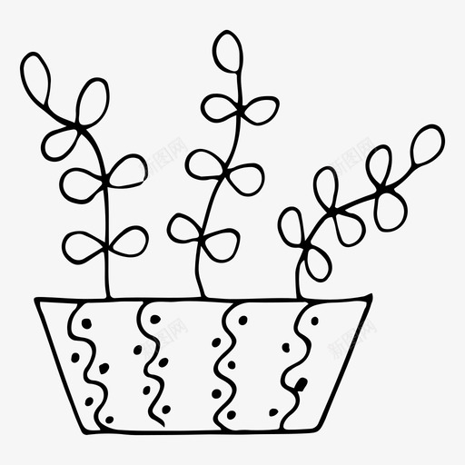 植物盆栽涂鸦室内植物图标svg_新图网 https://ixintu.com 室内植物 植物 植物盆栽 涂鸦 自然