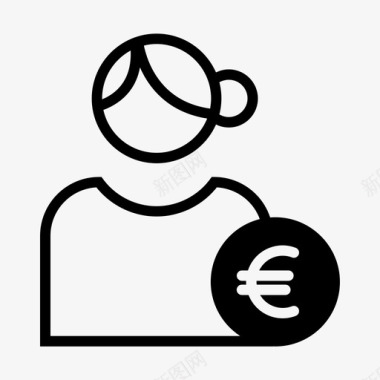 欧元货币个人资料图标图标