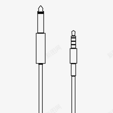 乐器到耳机适配器音频图标图标