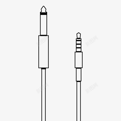 乐器到耳机适配器音频图标svg_新图网 https://ixintu.com 乐器到耳机 电缆 电缆轮廓 适配器 音频