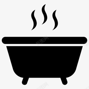 桑拿浴浴缸热水浴图标图标