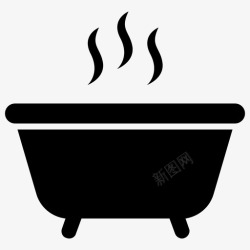 热水浴桑拿浴浴缸热水浴图标高清图片
