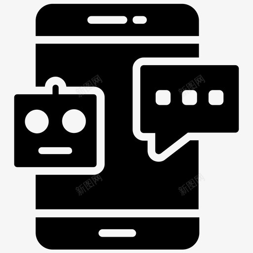 手机聊天移动通讯手机短信图标svg_新图网 https://ixintu.com 人工智能字形图标 手机短信 手机聊天 短信 移动通讯