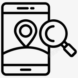 人工智能导航移动gpsandroid应用程序地理定位图标高清图片