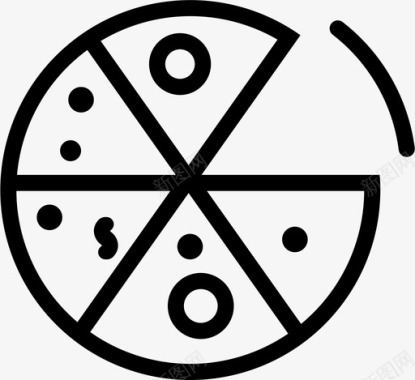 披萨面包店快餐图标图标