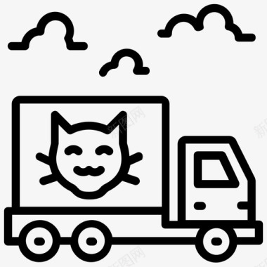 宠物运送动物运送移动宠物诊所图标图标