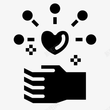 慈善手势手图标图标