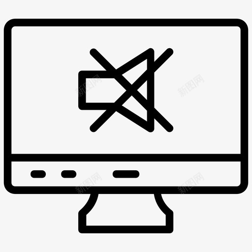 静音电脑静止图标svg_新图网 https://ixintu.com 电脑 社交媒体和战略线图标 静止 静音