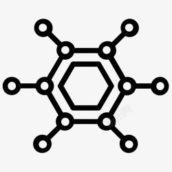 晶格石墨烯技术碳结构几何图案图标高清图片