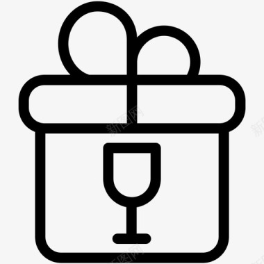 礼物玻璃杯葡萄酒图标图标