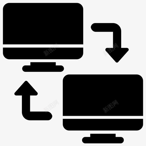 远程访问计算机网络对等图标svg_新图网 https://ixintu.com 在线学习字形图标 对等 对等网络 无线计算 计算机网络 远程访问